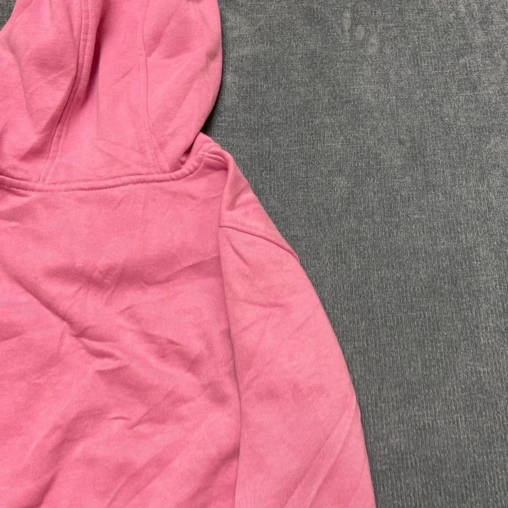 Nike Sportswear Hoodie Girls 6X Pink Fleece Lined Logo Long Sleeve Full Zip
